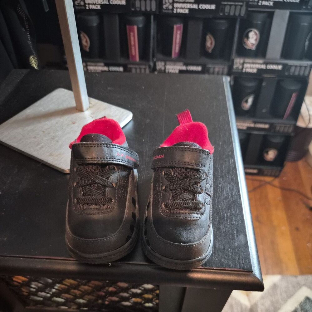 NIKE AIR JORDAN AJF 9 (GP) BLACK/RED-CHARCOAL TODDLERS SIZE   3C